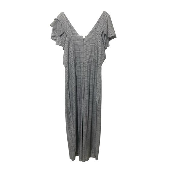 Laundry by Shelli Segal Glen Plaid Jumpsuit Cropped One Pc BLack White sz 12‎ - Picture 3 of 12